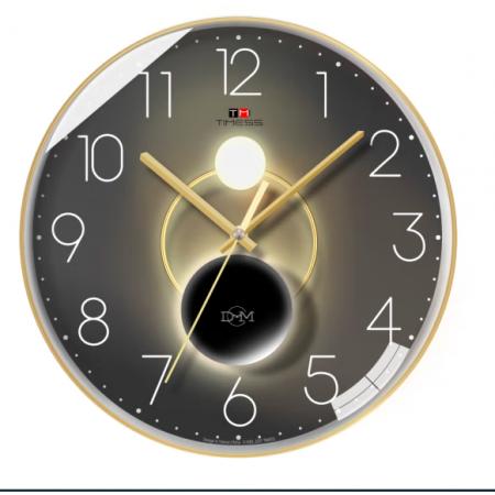 Timess T 掛鐘 鐘表客廳掛鐘創(chuàng)意時(shí)尚家用表掛墻免打孔輕奢光影石英鐘掛表 S16-2【35厘米款】