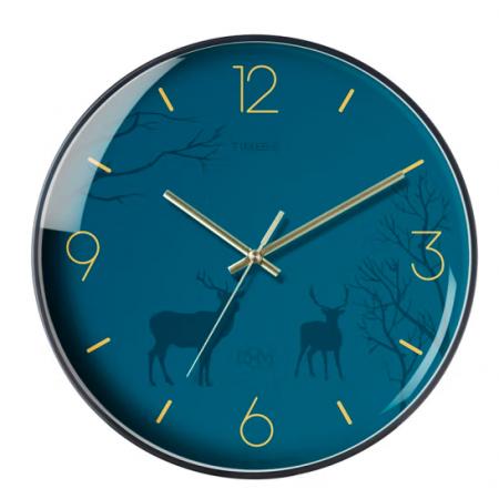 Timess 掛鐘鐘表客廳創(chuàng)意北歐時(shí)鐘萬年歷溫度石英鐘簡約輕奢表掛墻 P50-6【30厘米款】