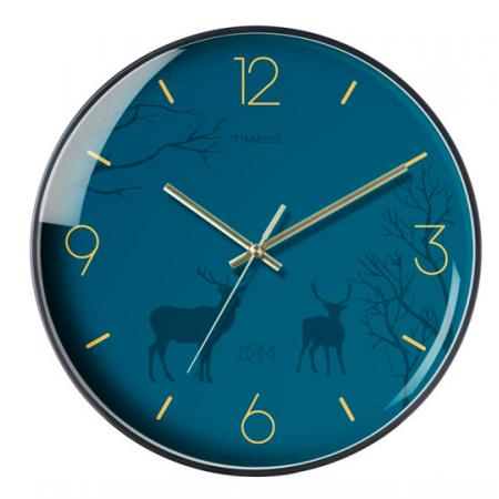Timess 掛鐘鐘表客廳創(chuàng)意北歐時鐘萬年歷溫度石英鐘簡約輕奢表掛墻 P51-6【35厘米款】