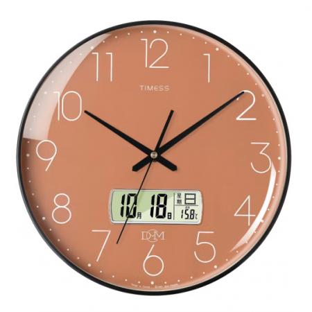 Timess 掛鐘鐘表客廳創(chuàng)意北歐時(shí)鐘萬年歷溫度石英鐘簡(jiǎn)約輕奢表掛墻 P52-3【35厘米日歷款】