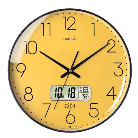 Timess 掛鐘鐘表客廳創(chuàng)意北歐時(shí)鐘萬(wàn)年歷溫度石英鐘簡(jiǎn)約輕奢表掛墻 P50B-5【30厘米日歷款】