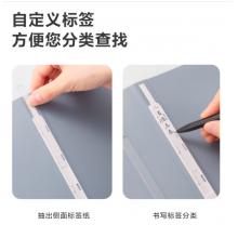 紐賽（nusign）和風(fēng)色系資料冊A4/30頁 彩色文件收納帶注塑背條設(shè)計 文件夾辦公文具 顏色隨機(jī)NS167