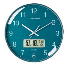 Timess 掛鐘 客廳萬(wàn)年歷鐘表北歐簡(jiǎn)約石英鐘表掛墻臥室時(shí)鐘薄邊家用日歷掛表 P11-4 抹茶綠25厘米