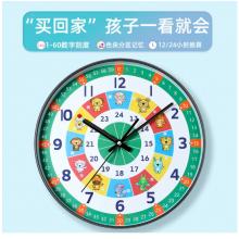 Timess 兒童早教時尚鐘表客廳掛鐘卡通創(chuàng)意簡約識字時鐘家用臥室石英鐘表掛墻 QF2115-1 變形金剛 【12英寸】
