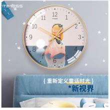 Timess 卡通兒童鐘表客廳掛鐘時(shí)尚簡(jiǎn)約時(shí)鐘家用創(chuàng)意臥室石英鐘現(xiàn)代大氣掛表掛墻 QF2109-3 海馬女孩 【10英寸】