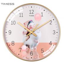 Timess 卡通兒童鐘表客廳掛鐘時(shí)尚簡(jiǎn)約時(shí)鐘家用創(chuàng)意臥室石英鐘現(xiàn)代大氣掛表掛墻 QF2109-2 白熊女孩 【10英寸】