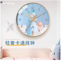 Timess 卡通兒童鐘表客廳掛鐘時(shí)尚簡(jiǎn)約時(shí)鐘家用創(chuàng)意臥室石英鐘現(xiàn)代大氣掛表掛墻 QF2109-1 海豚女孩 【10英寸】