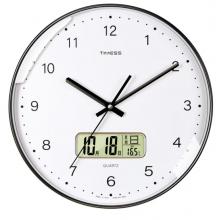 Timess 時(shí)尚簡(jiǎn)約鐘表客廳掛鐘2022新款萬(wàn)年歷溫度家用時(shí)鐘臥室石英鐘掛表掛墻 P68-1 深空彼岸 【14英寸】