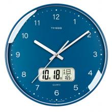 Timess 時(shí)尚簡(jiǎn)約鐘表客廳掛鐘2022新款萬(wàn)年歷溫度家用時(shí)鐘臥室石英鐘掛表掛墻 P68-4 翠綠寶石【14英寸】