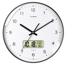 Timess 時尚簡約鐘表客廳掛鐘2022新款萬年歷溫度家用時鐘臥室石英鐘掛表掛墻 P67-1 深空彼岸 【12英寸】