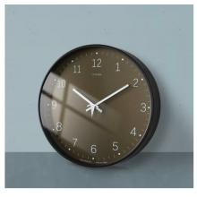 Timess 掛鐘鐘表客廳掛鐘輕奢實(shí)木時(shí)鐘簡(jiǎn)約時(shí)尚表掛墻免打孔臥室石英鐘掛表 MG01-3啞灰色面【椴木邊框+德國(guó)品牌機(jī)芯】 14英寸【直徑35厘米