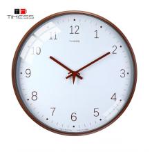 Timess 掛鐘鐘表客廳掛鐘輕奢實木時鐘簡約時尚表掛墻免打孔臥室石英鐘掛表 MG01-4純白色面【椴木邊框+德國品牌機芯】 14英寸【直徑35厘米】