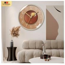 Timess T 掛鐘 鐘表客廳掛鐘創(chuàng)意時(shí)尚家用表掛墻免打孔輕奢光影石英鐘掛表 S11-1【30厘米款】