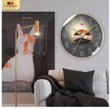Timess T 掛鐘 鐘表客廳掛鐘創(chuàng)意時尚家用表掛墻免打孔輕奢光影石英鐘掛表 S11-2【30厘米款】