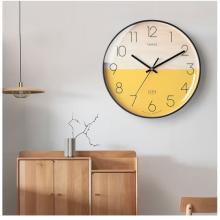 Timess 掛鐘鐘表客廳創(chuàng)意北歐時(shí)鐘萬年歷溫度石英鐘簡約輕奢表掛墻 P51-4【35厘米款】