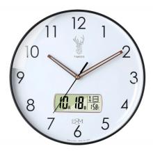 Timess 掛鐘鐘表客廳創(chuàng)意北歐時(shí)鐘萬(wàn)年歷溫度石英鐘簡(jiǎn)約輕奢表掛墻 P52-1【35厘米日歷款】