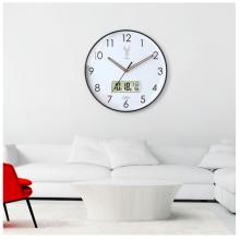 Timess 掛鐘鐘表客廳創(chuàng)意北歐時(shí)鐘萬年歷溫度石英鐘簡約輕奢表掛墻 P52-1【35厘米日歷款】