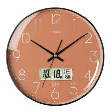 Timess 掛鐘鐘表客廳創(chuàng)意北歐時鐘萬年歷溫度石英鐘簡約輕奢表掛墻 P52-3【35厘米日歷款】