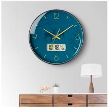 Timess 掛鐘鐘表客廳創(chuàng)意北歐時(shí)鐘萬(wàn)年歷溫度石英鐘簡(jiǎn)約輕奢表掛墻 P52-6【35厘米日歷款】