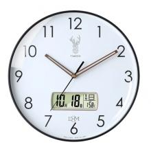 Timess 掛鐘鐘表客廳創(chuàng)意北歐時鐘萬年歷溫度石英鐘簡約輕奢表掛墻 P50B-1【30厘米日歷款】