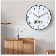 Timess 掛鐘鐘表客廳創(chuàng)意北歐時(shí)鐘萬(wàn)年歷溫度石英鐘簡(jiǎn)約輕奢表掛墻 P50B-1【30厘米日歷款】