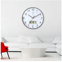 Timess 掛鐘鐘表客廳創(chuàng)意北歐時(shí)鐘萬(wàn)年歷溫度石英鐘簡(jiǎn)約輕奢表掛墻 P50B-1【30厘米日歷款】
