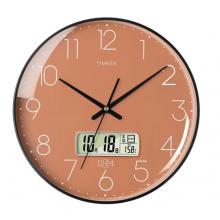 Timess 掛鐘鐘表客廳創(chuàng)意北歐時鐘萬年歷溫度石英鐘簡約輕奢表掛墻 P50B-3【30厘米日歷款】