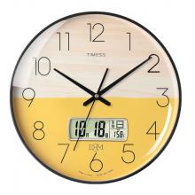 Timess 掛鐘鐘表客廳創(chuàng)意北歐時鐘萬年歷溫度石英鐘簡約輕奢表掛墻 P50B-4【30厘米日歷款】