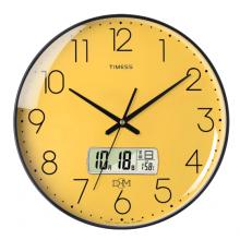 Timess 掛鐘鐘表客廳創(chuàng)意北歐時鐘萬年歷溫度石英鐘簡約輕奢表掛墻 P50B-5【30厘米日歷款】