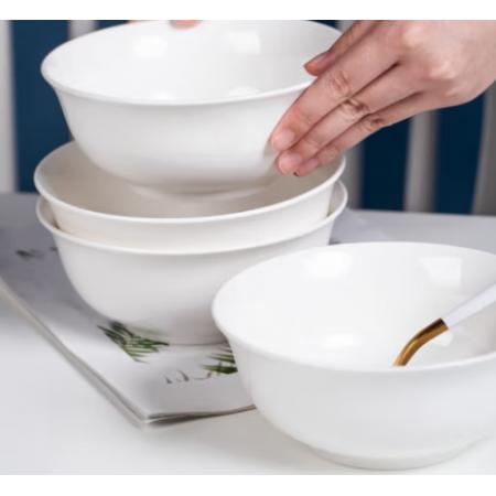 餐碗	陶瓷純白17.5cm 單個(gè)裝