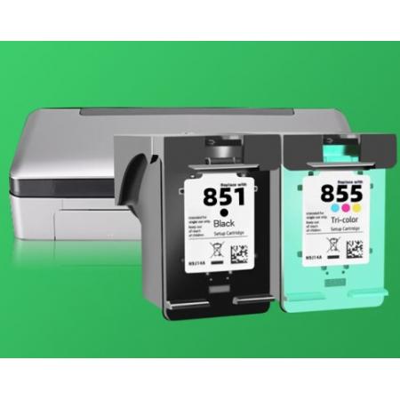 靈印適用惠普HP Officejet100 150 6208 6318 7208打印機(jī)墨盒可加墨黑彩 【500頁】855彩色墨盒