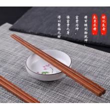 天然原木無漆無蠟實木筷子飯店紅檀木雞翅木筷子 紅檀木筷子(30雙裝)
