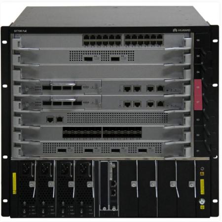 華為 交換設(shè)備  S7706（雙主控、雙電源）含：12口40G光板+48口萬兆光板+48口千兆光板+48口千兆/百兆電板