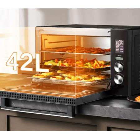 格蘭仕（Galanz）42L家用多功能空氣炸電烤箱 電子溫控風(fēng)爐烤箱精準控溫 KF1842ELQ-S3N