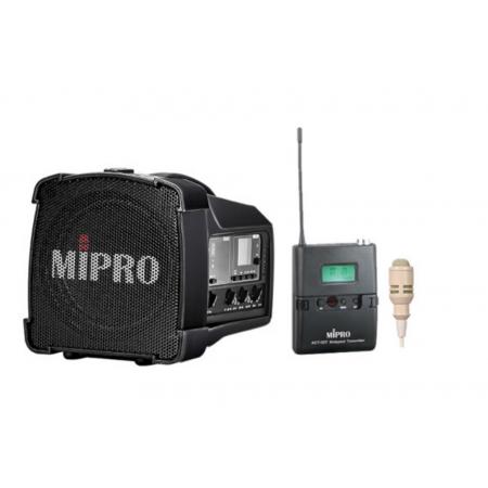 MIPRO咪寶MA-100SBII藍(lán)牙音響戶外移動(dòng)便攜式小型音箱講解喊話擴(kuò)音器帶話筒一體宣傳講話喇叭插卡可充電 配領(lǐng)夾話筒（膚色）