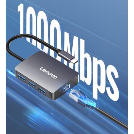 聯(lián)想（Lenovo）Type-C擴(kuò)展塢USB分線器轉(zhuǎn)換HDMI轉(zhuǎn)接拓展塢4K投屏擴(kuò)展PD快充千兆網(wǎng)口蘋果手機(jī)平板電腦通用
