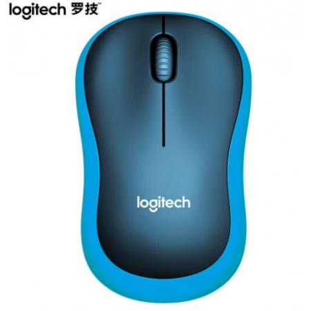 羅技（Logitech）M185鼠標(biāo) 無線鼠標(biāo) 辦公鼠標(biāo) 對稱鼠標(biāo) 黑色藍(lán)邊  帶無線2.4G接收器