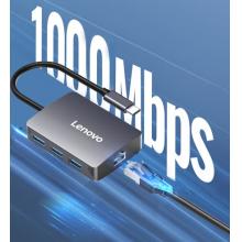 聯(lián)想（Lenovo）Type-C擴(kuò)展塢USB分線器轉(zhuǎn)換HDMI轉(zhuǎn)接拓展塢4K投屏擴(kuò)展PD快充千兆網(wǎng)口蘋果手機(jī)平板電腦通用