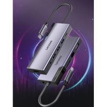 聯(lián)想（lenovo）極光Type-C拓展塢適用蘋(píng)果Macbook/ipad電腦手機(jī)雷電3/4擴(kuò)展塢USB分線器HDMI轉(zhuǎn)接頭