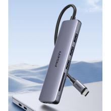 品勝 Type-C擴(kuò)展塢 USB-C轉(zhuǎn)HDMI蘋果轉(zhuǎn)換器4K投屏拓展塢轉(zhuǎn)接頭SD/TF讀卡器 3.0分線器電腦手機(jī)平板通用六合一