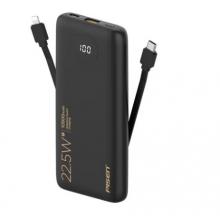 品勝充電寶自帶線22.5W快充戶外移動(dòng)電源超薄便攜隨身充10500毫安時(shí)大容量適用蘋果15小米華為手機(jī) 數(shù)顯1萬(wàn)