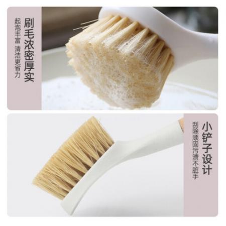 姊妹花 刷鍋刷子 櫸木長柄鍋刷 去油污 廚房多功 能清潔刷 單個裝