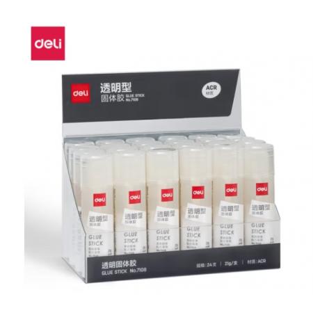 膠水  得力 21g透明色24支裝 辦公學習 7108