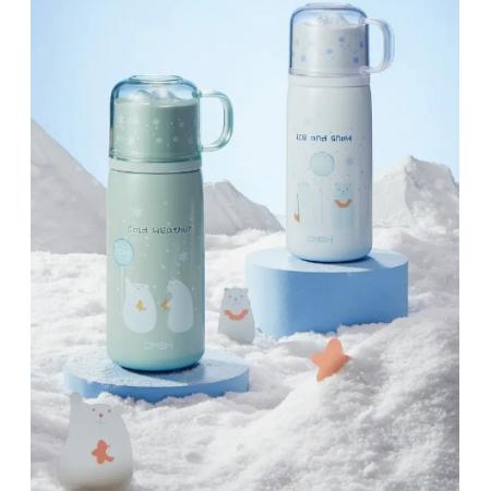 保溫杯不銹鋼兒童水杯學(xué)生可愛帶蓋喝水杯子 藍(lán)色-400ml