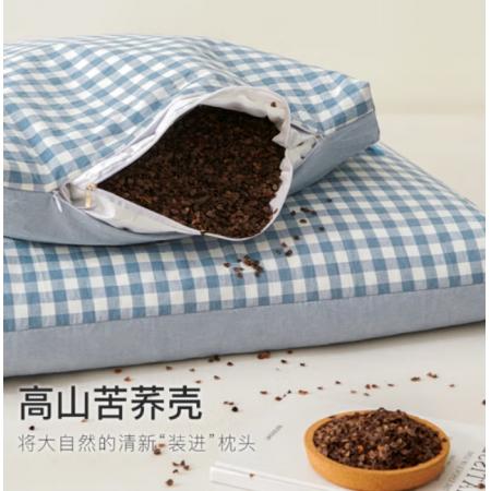 潔麗雅A類全棉蕎麥枕純棉枕芯蕎麥殼 