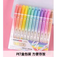 金萬年12色雙頭可擦熒光筆 辦公學(xué)生通用重點(diǎn)標(biāo)記水性筆彩色 醒目 手賬手繪記號筆G-0545