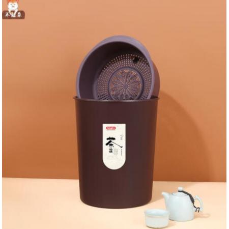 詠幻品質(zhì)茶水分離垃圾桶帶過(guò)濾網(wǎng)的過(guò)濾葉濾干濕漏渣 紫色茶渣桶(小號(hào)圓)