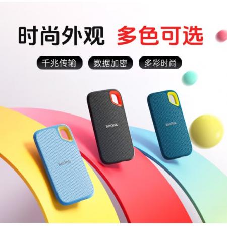 移動硬盤	閃迪（SanDisk）1TB Nvme 移動固態(tài)硬盤（PSSD）E61至尊極速卓越版 ssd 傳輸速度1050MB/s IP55等級三防保護(hù)