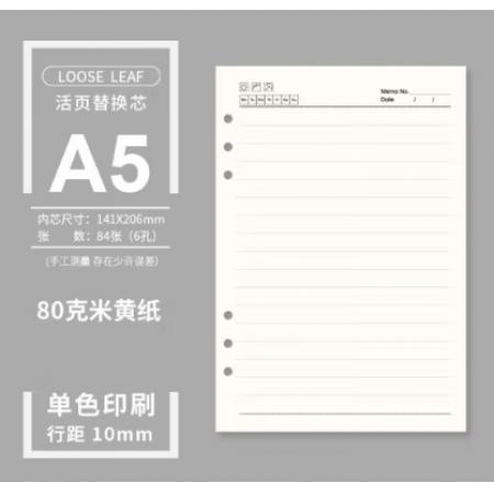 活頁(yè)本芯	勤得利1001/A5/6孔打孔本