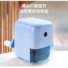 得力(deli)學生可自動進筆手搖卷筆刀削筆機/鉛筆削筆器/削筆刀/轉(zhuǎn)筆刀 學生文具 開學考試禮物藍色